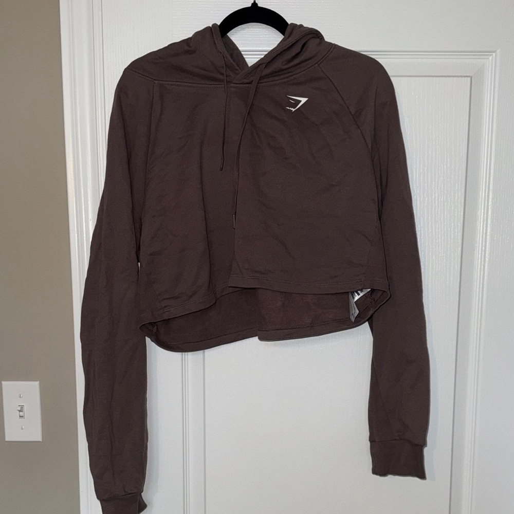 Gymshark Cropped Hoodie in Dark Brown
